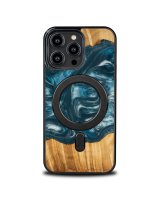  Bewood Bewood Unique MagSafe Air Element Wood and Resin Case for iPhone 15 Pro Max - Blue and White 