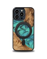  Bewood Bewood Unique MagSafe Turquoise Wood and Resin Case for iPhone 13 Pro - Turquoise and Black 