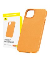  Baseus Phone Case for iPhone 15 Baseus Fauxther Series (Orange) 