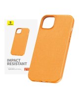  Baseus Phone Case for iPhone 15 Plus Baseus Fauxther Series (Orange) 