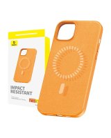  Baseus Magnetic Phone Case for iPhone 15 Pro Baseus Fauxther Series (Orange) 