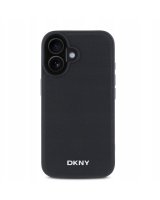  DKNY Aizmugurējais vāciņš DKNY - DKNY PU Leather Silver Metal Logo Magsafe Case for iPhone 16 Black 3666339334260 (3666339334260) 