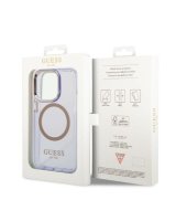  Guess Guess Gold Outline Translucent MagSafe Case for iPhone 14 Pro Max 6.7'' - Purple 