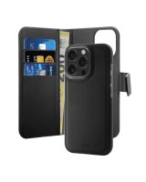  Puro Puro Wallet Detachable MagSafe 2in1 PU Leather Case with Flap and Wallet for iPhone 16 Pro Max - Black 