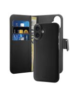  Puro Puro Wallet Detachable MagSafe 2in1 PU Leather Case with Flap and Wallet for iPhone 16 Plus - Black 