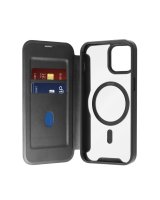  Puro Puro Book Mag MagSafe Leather Case with Flap and Card Slot for iPhone 16 - Black 