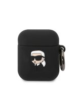  Karl Lagerfeld - Karl Lagerfeld 3D Logo NFT Karl Head Silicone Case for AirPods 1/2 Black 