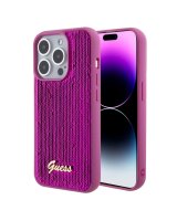  Guess - Guess Sequin Script Logo Case for iPhone 15 Magenta 