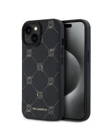  Karl Lagerfeld - Karl Lagerfeld PU Karl Heads Pattern MagSafe Case for iPhone 15 Black 
