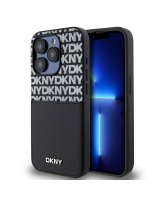 DKNY - DKNY PU Leather Repeat Pattern Card Pocket Case for iPhone 14 Pro Black 