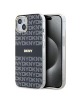  DKNY - DKNY PC/TPU Repeat Pattern Tonal Stripe Magsafe Case for iPhone 15 Black 