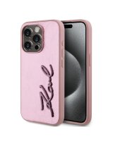  Karl Lagerfeld - Karl Lagerfeld Wrinkled PU Signature Logo Case for iPhone 15 Pro Max Pink 