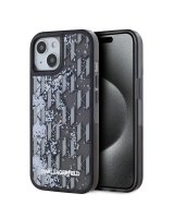  Karl Lagerfeld Apple Karl Lagerfeld Liquid Glitter Monogram Gradient Case for iPhone 15 Black 