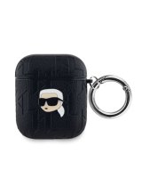  Karl Lagerfeld - Karl Lagerfeld PU Embossed Karl Head Case for AirPods 1/2 Black 