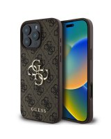  Guess - Guess PU 4G Metal Logo Case for iPhone 16 Pro Brown 