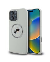  Karl Lagerfeld - Karl Lagerfeld Liquid Silicone K&CH Heads MagSafe Case for iPhone 16 Pro Max Beige 