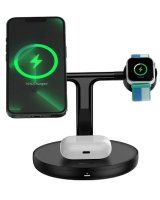  Baseus Universal Swan inductive charger (compatible with MagSafe) stand for iPhone, Apple Watch, AirPods + 1m USB-C cable Black 