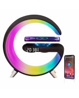 Elight G1 15W Wireless charger Desk Alarm Clock Atmosphere Night Lamp with Bluetooth Speker Black 