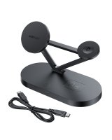  Acefast Acefast 15W Qi Wireless Charger for iPhone (with MagSafe), Apple Watch and Apple AirPods Stand Holder Magnetic Holder Black (E9 black) Black 