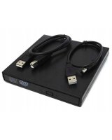  HQ RW3 Slim External USB 2.0 CD / DVD Rom Drive Reader with USB Cable Power Black 