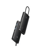  Baseus Baseus Lite Series multifunctional HUB USB Type C - 2 x USB 3.0 / USB Type C PD / HDMI 1,4 / SD / TF black (WKQX050101) 