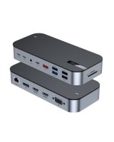  Choetech HUB Choetch M52 USB-C - USB-C PD/USB-C/USB-A/HDMI/VGA/DP/SD/TF/RJ45/AUX - gray 
