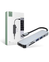  Tech-Protect HUB Tech-Protect V4 6in1 USB-C - USB-A 3.0 / USB-A 2.0 / USB-C / HDMI / micro SD / TF / SD card reader - gray 