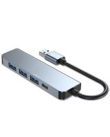  Tech-Protect HUB Tech-Protect V0 5in1 USB-A - USB-A 3.0 / 3x USB-A 2.0 / USB-C - gray 