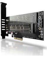  Axagon AXAGON PCEM2-D PCI-E 3.0 4x - DUAL M.2 SSD (NVMe + SATA) dual voltage up to 110mm SSD 