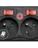  Hama Hama 6-socket surge protector strip 1.4m with switches - black 