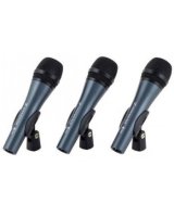  Sennheiser SENNHEISER 3PACK E835, MICROPHONE SET WITH 3X E 835, VOCAL MICROPHONE, DYNAMIC, CARDIOID, INCLUDING MICROPHONE BRACKET AND CASES 