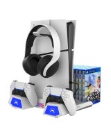  - iPega P5S023 Multifunctional Charging RGB Stand with Cooling for PS5/PS5 Slim White 