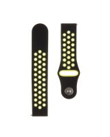  Tactical 20mm Double Silicone Watch Band Black Yellow 