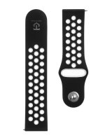  Tactical 22mm Double Silicone Watch Strap and Watch Band Black White 