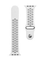 Tactical Apple Watch 42/44/45mm Double Silicone Strap White Black 