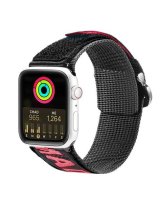  Dux Ducis Strap (Outdoor Version) strap for Apple Watch Ultra, SE, 8, 7, 6, 5, 4, 3, 2, 1 (49, 45, 44, 42 mm) nylon band bracelet Black Red 