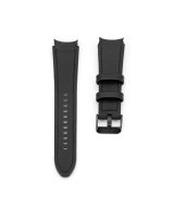  Connect 20mm Silicone Patch Leather Watch Strap (130mm M/L) Black 