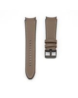  Connect 20mm Silicone Patch Leather Watch Strap (130mm M/L) Taupe 