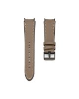  Connect 20mm Silicone Patch Leather Watch Strap (130mm M/L) Taupe 