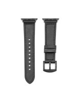  Connect Watch 38/40/41mm Silicone patch Leather Watch Strap (132mm M/L) Black 