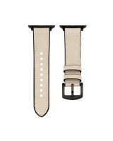  Connect Watch 38/40/41mm Silicone patch Leather Watch Strap (132mm M/L) White 