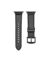  Connect Watch 42/44/45mm Silicone patch Leather Watch Strap (132mm M/L) Black 