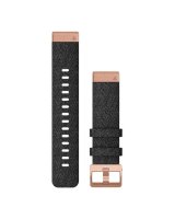  Garmin QuickFit 20 Watch Bands Heathered black nylon, rose gold hardware 