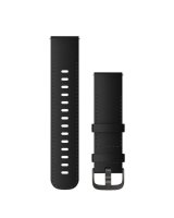  Garmin Quick Release Bands (22 mm) Black Leather with Brushed Slate Hardware 