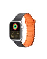  Dux Ducis Dux Ducis Strap (Armor Version) Apple Watch SE Strap, 9, 8, 7, 6, 5, 4, 3, 2, 1 (41, 40, 38 mm) Silicone Magnetic Band Bracelet Black/Orange 