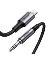  Ugreen Ugreen cable AUX MFI Lightning audio cable - 3.5 mm mini jack 1 m gray (70509) Black 