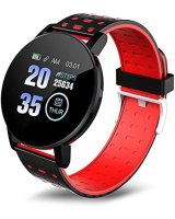  iWear Smart Band 119s Plus Fitness Tracker Heart Rate & Sleep Monitor Black Red 