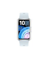  Huawei Band 11 Pro Silver Aluminum Alloy Case with Blue Fluoroelastomer Strap (Candy-B49F) 