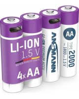  Ansmann Ansmann 1312-0036 Mignon Type Aa 2000 Rechargeable Batteries (Min. 1800 Mah) Pack of 4 