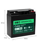  Green cell Greencell AGM VRLA 12V 18Ah maintenance-free battery for cash registers toys cameras (181x77x167mm) 